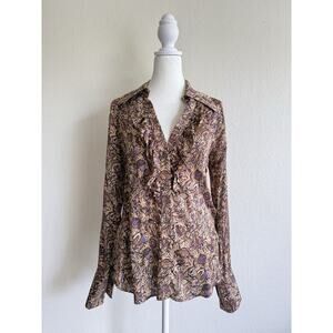 Zadig & Voltaire - Tuska Satin Thorn Women’s Print Shirt‎ Viscose Size XS